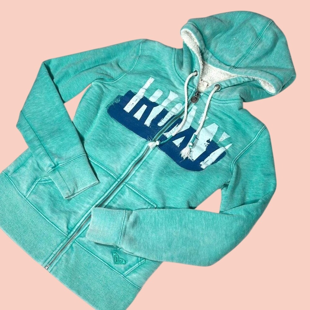 Roxy Y2K Hoodie, Turquoise, Extra Thick Fleece